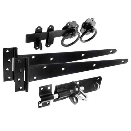 Smiths Ironmongery Ring Latch Side Gate Kit Black