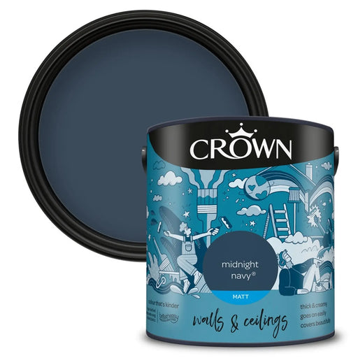 Crown Walls & Ceilings Matt 2.5L Midnight Navy