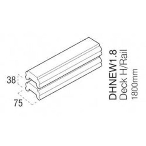 Cheshire Mouldings Decking Hand/Base Rail 1.8m
