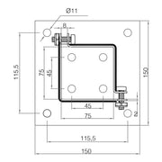 Picardy Bolt-Down & Grip Support 75x75mm