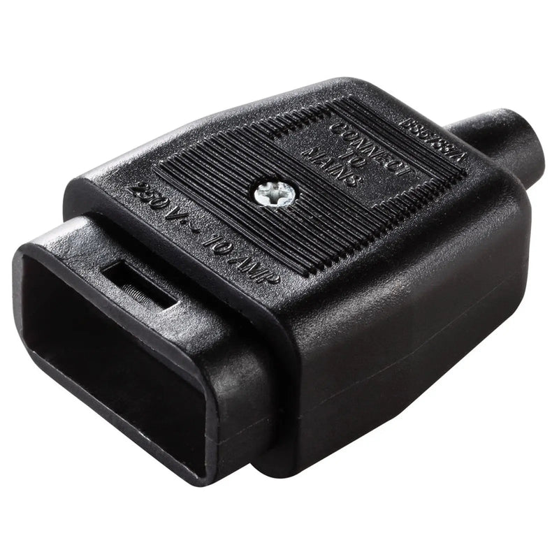 Masterplug 10 Amp 3 Pin Heavy Duty Non Reversible Connector Black