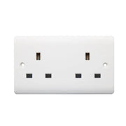 Securlec 2 Gang Unswitched Socket Round Edge