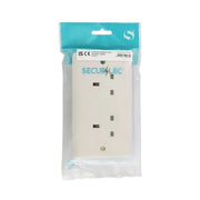 Securlec 2 Gang Unswitched Socket Round Edge