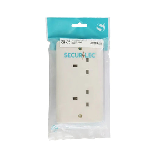 Securlec 2 Gang Unswitched Socket Round Edge