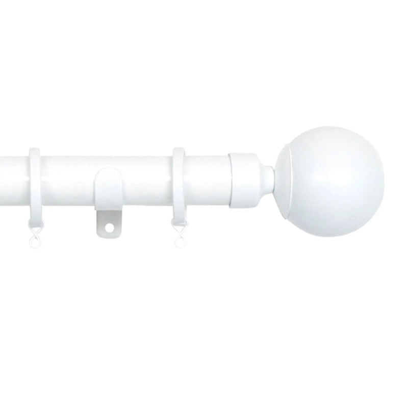 Jones Interiors Cosmos 28mm Metal Curtain Pole Kit White 300cm