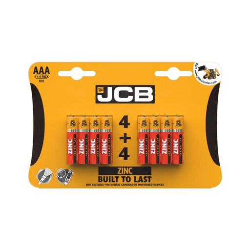 JCB Zinc Batteries 4 Plus 4 AAA