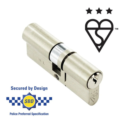 Smiths Locks BS 3* Star Euro Nickel Cylinder 40x50