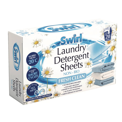 Swirl Laundry Detergent Sheets Fresh Clean / 20 Pack