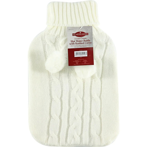 Hearth & Home 2L Hot Water Bottle with Cover White