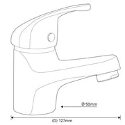 SP Eden Cloakroom Mixer Tap D: 127mm Diameter: 50mm