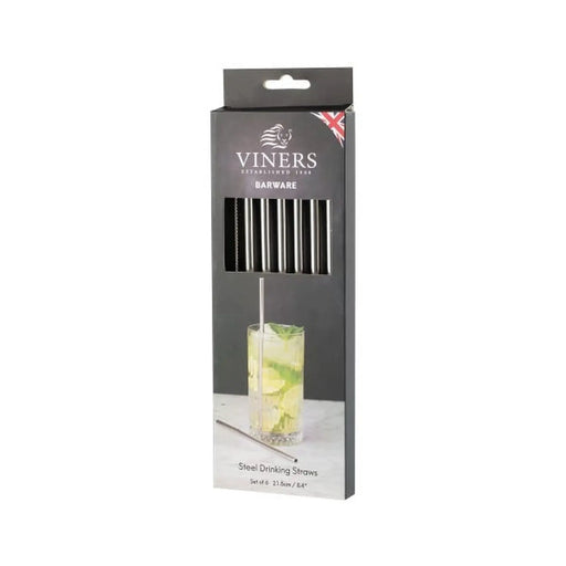 Viners Steel Drinking Straws 6 Piece