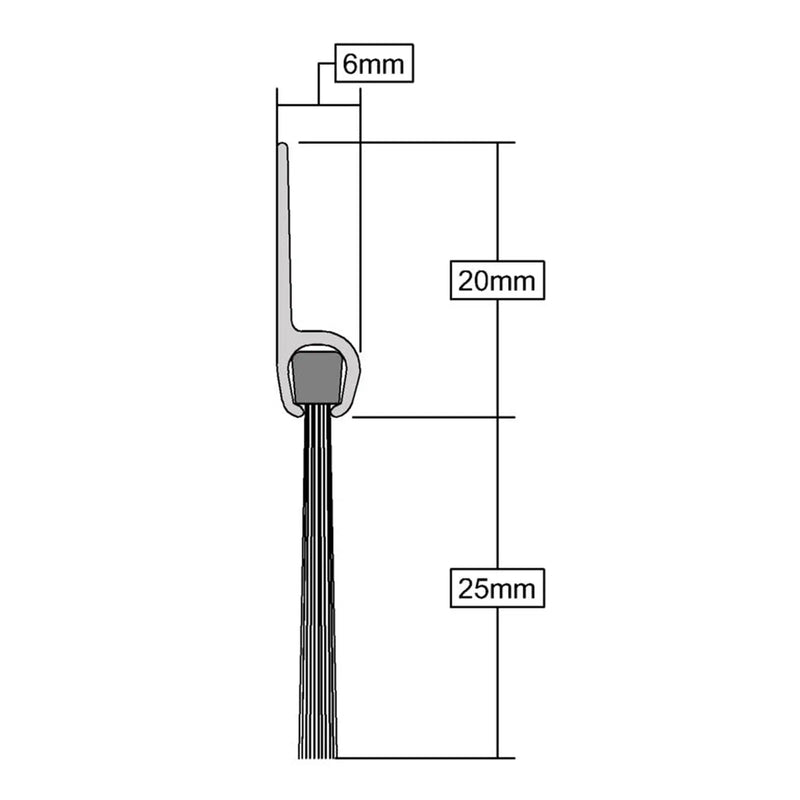 Stormguard Brush Bottom Door PVC Seal 914mm White