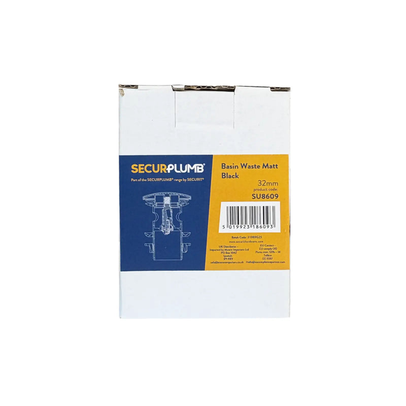 Securplumb Basin Waste Matt Black 32mm