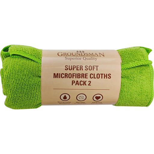 Groundsman Super Soft Microfibre Cloths 36 x 36cm Pack 2