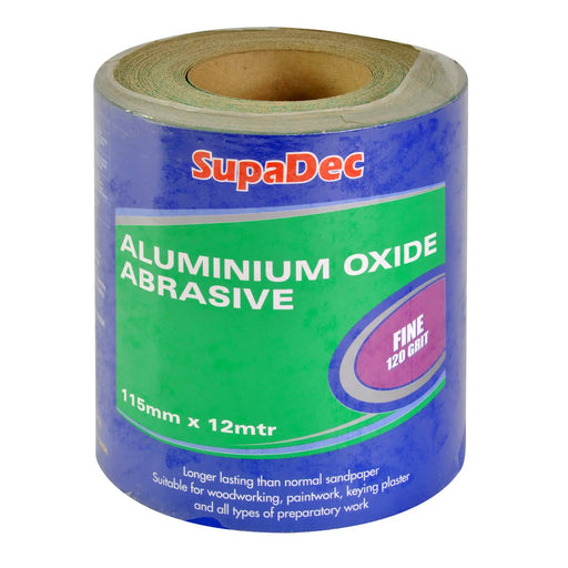 SupaDec Aluminium Oxide Roll Fine Grade, 120 Grit, 12m