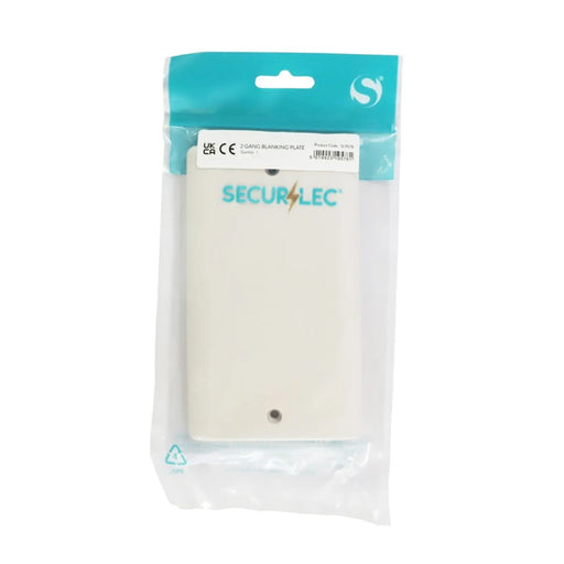 Securlec 2 Gang Blanking Plate Round Edge