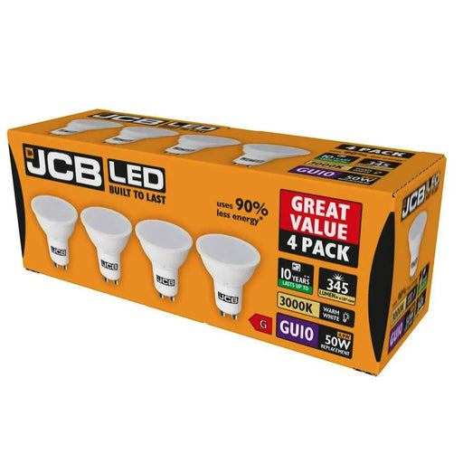 JCB GU10 3000k Warm White 5w Pack 4