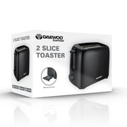 Daewoo Plastic Toaster 2 Slice Black