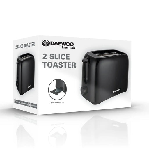 Daewoo Plastic Toaster 2 Slice Black