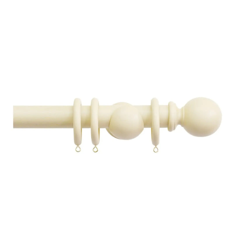 Jones Interiors Shore 35mm Wood Curtain Pole Kit Ghost 300cm