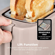 Tower Solataire 2 Slice Toaster Latte