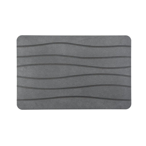 Blue Canyon Diatomite Bathroom Mat Waves 40 x 60cm Grey