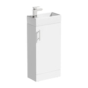 SP Rydal Floor Standing Mini Cabinet & Basin White 410mm