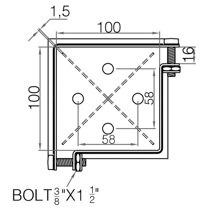 Picardy Bolt Grip Spike 100 x 100 x 750mm