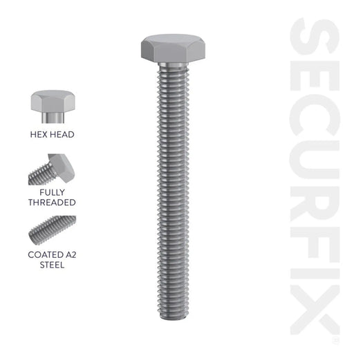 Securfix Hex Head Set Screws M8 x 2"-M8 x 50mm | Pack of 100