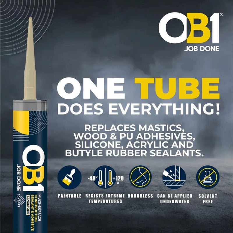 OB1 Multi Surface Sealant & Adhesive 290ml Sandstone