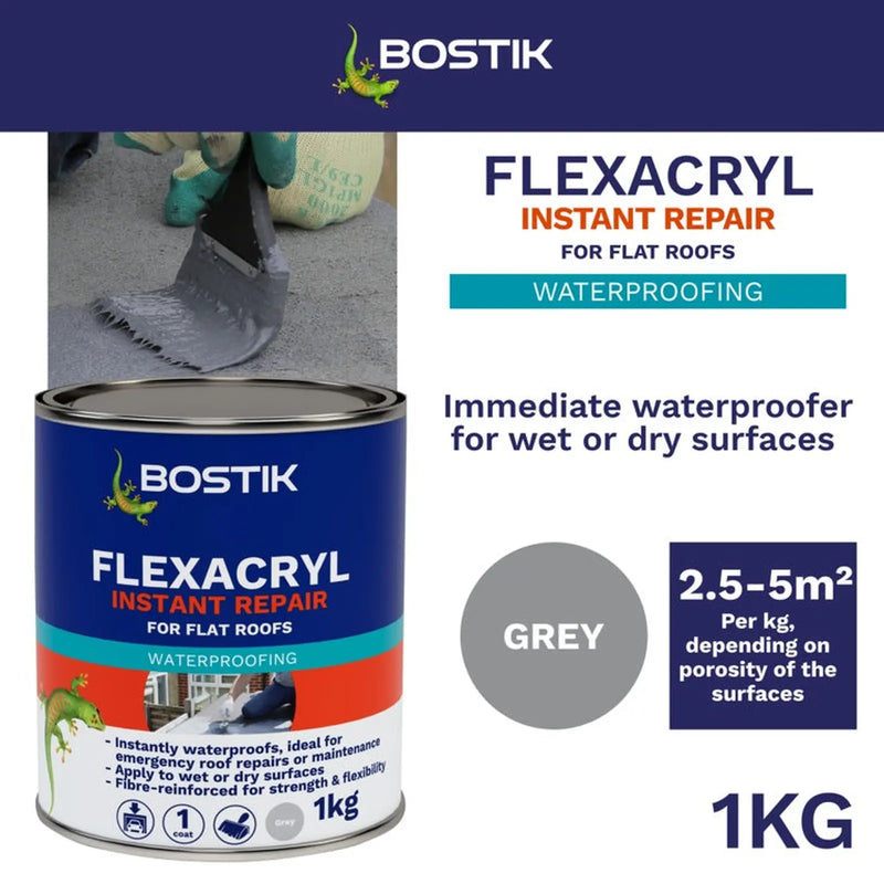 Bostik Flexacryl Instant Repair 1kg Grey