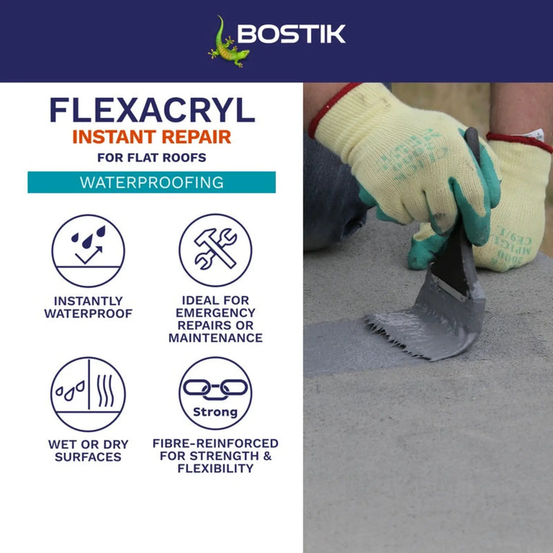 Bostik Flexacryl Instant Repair 1kg Grey