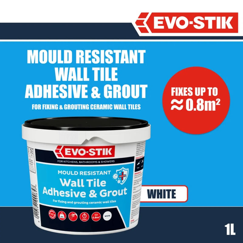 Evo-Stik Wall Tile Adhesive & Grout Mould Resistant Economy 1L