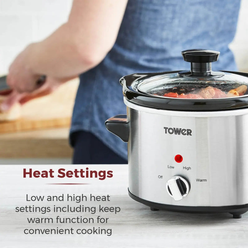 Tower Stainless Steel Slow Cooker 1.5L