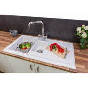 Reginox White Ceramic Reversible Sink 1.5 Bowl