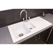 Reginox White Ceramic Reversible Sink 1.5 Bowl