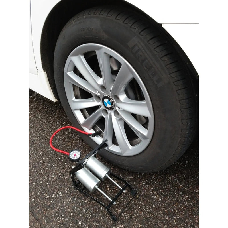 Streetwize Foot Pump Deluxe Double Barrel