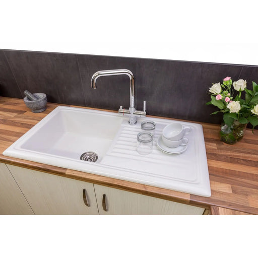 Reginox White Ceramic Reversible Sink 1 Bowl