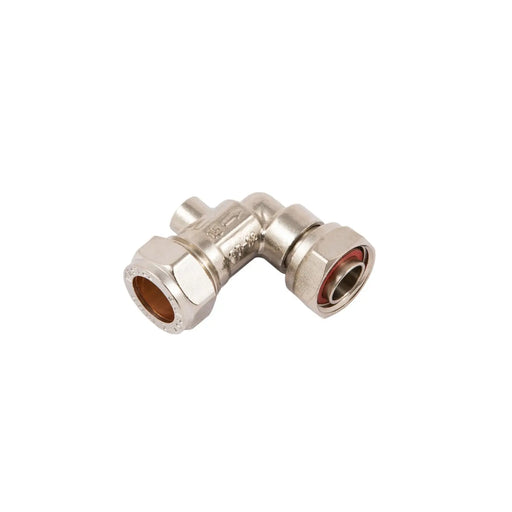 Securplumb Angled Chrome Plated Service Valve 15 x 1/2