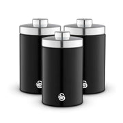 Swan Townhouse Canisters Set Of 3 Black 1.6L