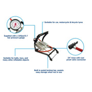 Streetwize Foot Pump Deluxe Double Barrel