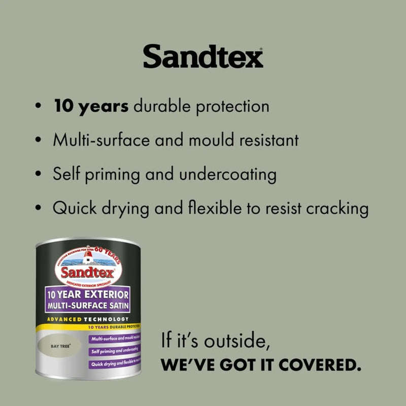 Sandtex 10 Year Exterior Multi Surface Satin 750ml Bay Tree