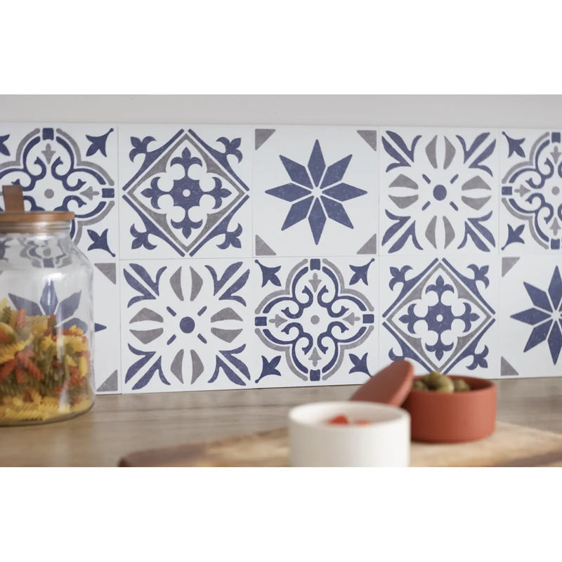 d-c-fix® Self Adhesive Wall Tile Cuba Blue 15cm x 15cm / Pack Of 6