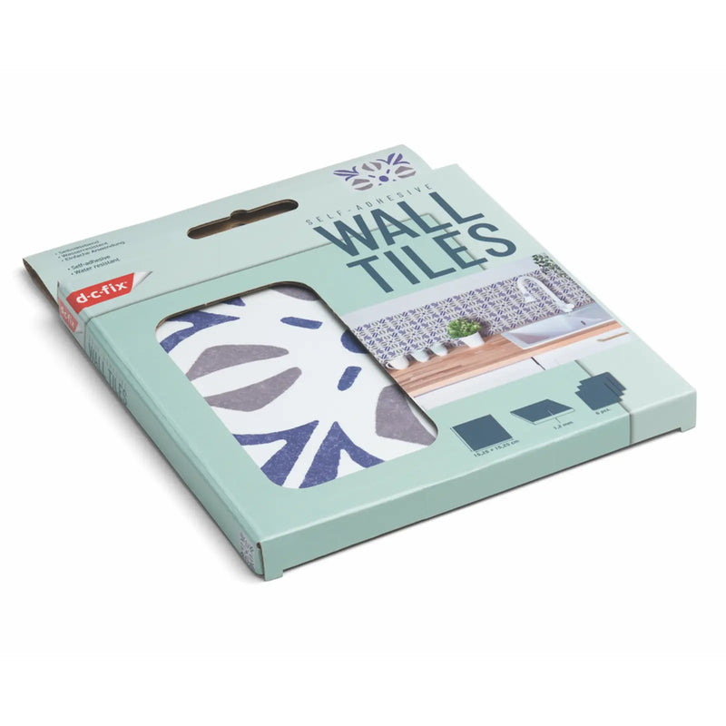 d-c-fix® Self Adhesive Wall Tile Cuba Blue 15cm x 15cm / Pack Of 6