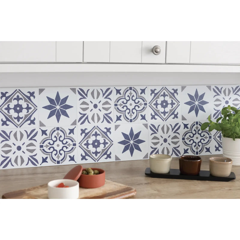 d-c-fix® Self Adhesive Wall Tile Cuba Blue 15cm x 15cm / Pack Of 6