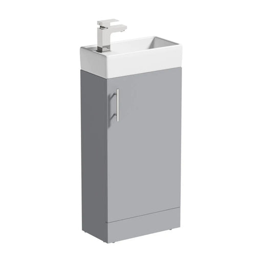 SP Rydal Floor Standing Mini Cabinet & Basin Grey 410mm