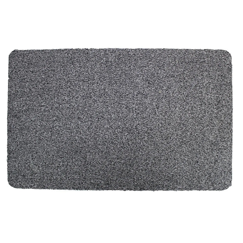 JVL Dirt Guard Plain Cotton Barrier Doormat 50 x 75cm Light Grey