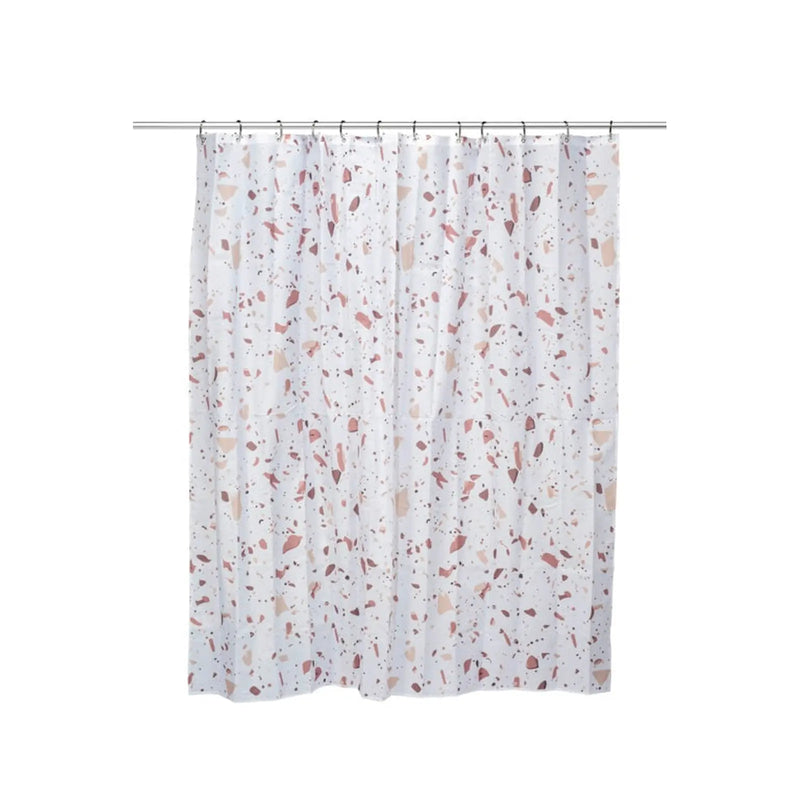 Croydex Shower Curtain 1800mm Pink Terrazzo