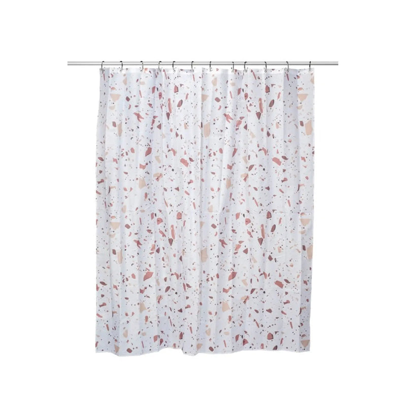 Croydex Shower Curtain 1800mm Pink Terrazzo