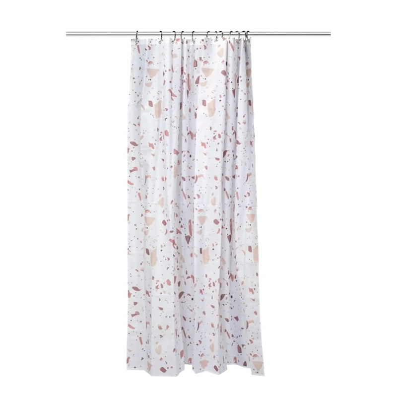 Croydex Shower Curtain 1800mm Pink Terrazzo